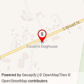 Cousin's Doghouse on South Broad Street, Pawcatuck Connecticut - location map