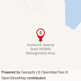 Assekonk Swamp State Wildlife Management Area on , North Stonington Connecticut - location map
