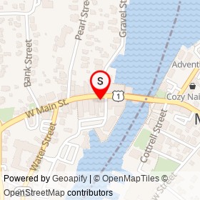 Island Pursuits on West Main Street, Mystic Connecticut - location map