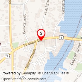 Bank Square Books on West Main Street, Mystic Connecticut - location map