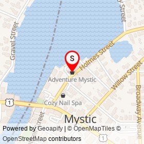 Adventure Mystic on Holmes Street, Mystic Connecticut - location map