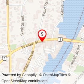 Contemporary American Crafts on West Main Street, Mystic Connecticut - location map