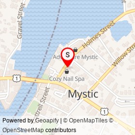 AJ's Bistro on Holmes Street, Mystic Connecticut - location map