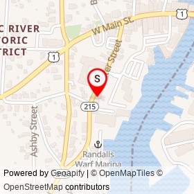 Oyster Club on Water Street, Mystic Connecticut - location map