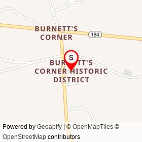 Burnett's Corner Historic District on Cow Hill Road, Groton Connecticut - location map