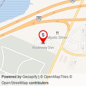 Rodeway Inn on Greenmanville Avenue, Mystic Connecticut - location map