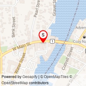 The Black Dog on West Main Street, Mystic Connecticut - location map