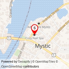 Cozy Nail Spa on Holmes Street, Mystic Connecticut - location map