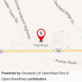 Pep Boys on Gold Star Highway, Groton Connecticut - location map