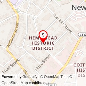 Hempstead Historic District on Hempstead Street, New London Connecticut - location map