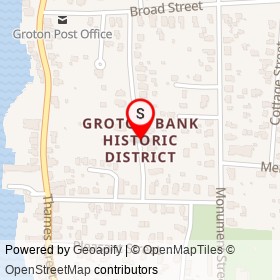 Groton Bank Historic District on Ramsdell Street, Groton Connecticut - location map