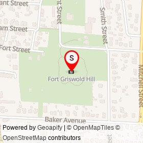Fort Griswold Hill on Park Avenue, Groton Connecticut - location map