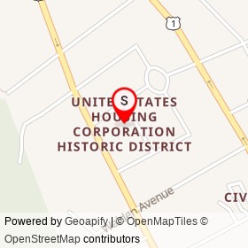United States Housing Corporation Historic District on Marshall Place, New London Connecticut - location map