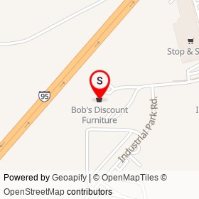 Bob's Discount Furniture on Industrial Park Road, East Lyme Connecticut - location map