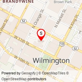 The Wilmington Club on North Market Street, Wilmington Delaware - location map