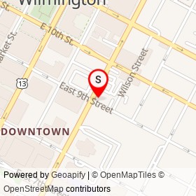 Brown Bag on East 9th Street, Wilmington Delaware - location map
