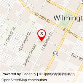 F.W. Woolworth Building on North Market Street, Wilmington Delaware - location map