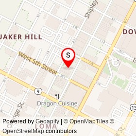 Obadiah Dingee House on Shipley Street, Wilmington Delaware - location map