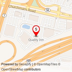 Quality Inn on Geoffrey Drive, Newark Delaware - location map