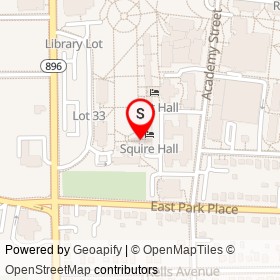 Squire Hall on East Park Place, Newark Delaware - location map