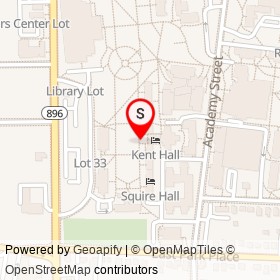 Kent Hall on Academy Street, Newark Delaware - location map