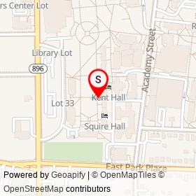 Sussex Hall on Academy Street, Newark Delaware - location map