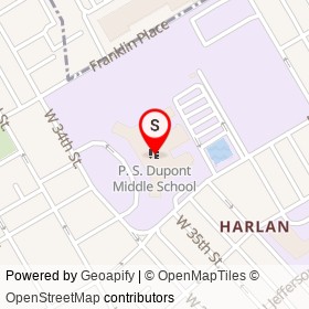 P. S. Dupont Middle School on West 34th Street, Wilmington Delaware - location map