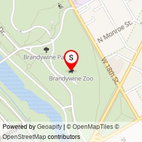 Brandywine Zoo on North Van Buren Street, Wilmington Delaware - location map