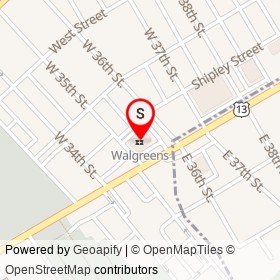 Walgreens on Shipley Street, Wilmington Delaware - location map