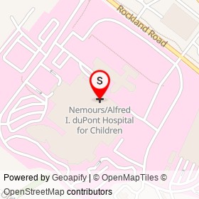 Nemours/Alfred I. duPont Hospital for Children on Rockland Road, Wilmington Delaware - location map