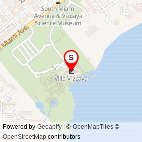 Villa Vizcaya on South Miami Avenue, Miami Florida - location map