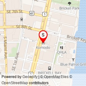 Komodo on Brickell Avenue, Miami Florida - location map