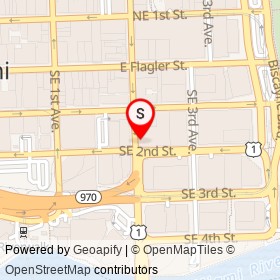 New York Roma Pizza on Southeast 2nd Avenue, Miami Florida - location map