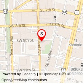 P.F. Chang's on South Miami Avenue, Miami Florida - location map