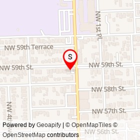 Clive's Cafe on Northwest 2nd Avenue, Miami Florida - location map