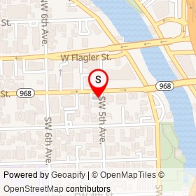 American on Southwest 5th Avenue, Miami Florida - location map