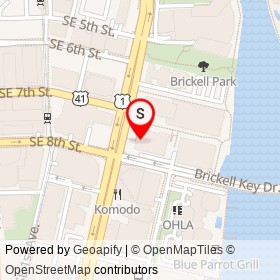 Truluck's Restaurant on Brickell Avenue, Miami Florida - location map