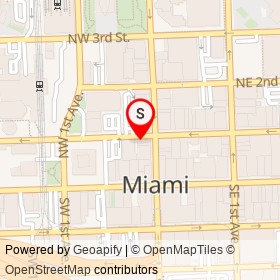 Atlantis Cafe on Northwest 1st Street, Miami Florida - location map