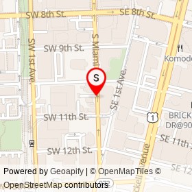 Baires grill Brickell on South Miami Avenue, Miami Florida - location map