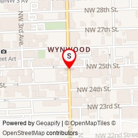 Wynwood Arts District on Northwest 2nd Avenue, Miami Florida - location map