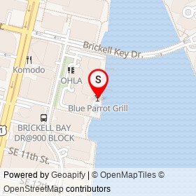 Blue Parrot Grill on Baywalk, Miami Florida - location map