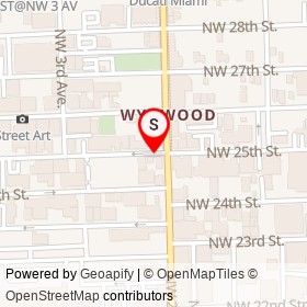 wynwood walls on Northwest 25th Street, Miami Florida - location map