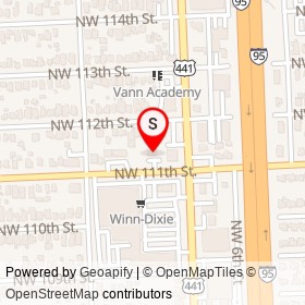 Kwik Stop on Northwest 111th Street, Miami Shores Florida - location map