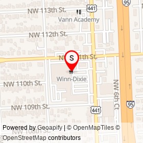 Winn-Dixie on Northwest 111th Street, Miami Shores Florida - location map
