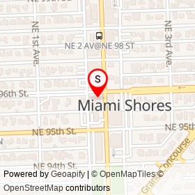 Pizza Fiore on Northeast 96th Street, Miami Shores Florida - location map