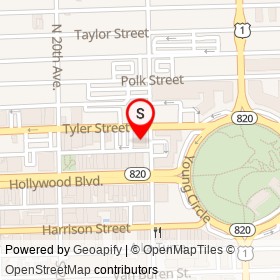 Bank of America on Tyler Street, Hollywood Florida - location map