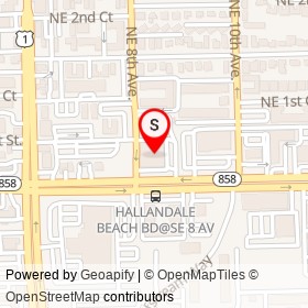 Bank of America on East Hallandale Beach Boulevard,  Florida - location map