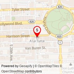 A La Turca on Harrison Street, Hollywood Florida - location map