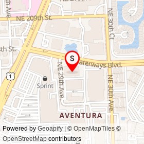 Aloft Miami Aventura on Northeast 29th Avenue,  Florida - location map