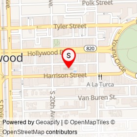 Ramada by Wyndham Hollywood Downtown on Harrison Street, Hollywood Florida - location map